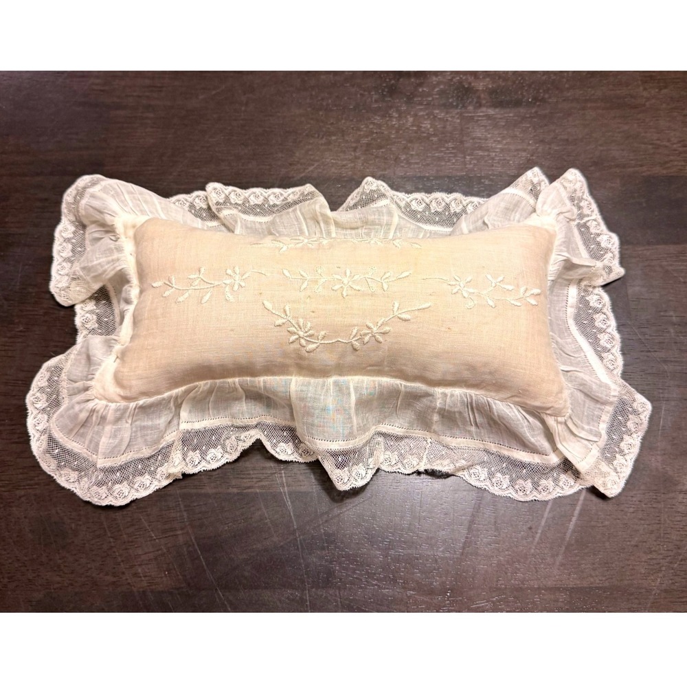 Antique Edwardian Miniature Doll Boudoir Pillow